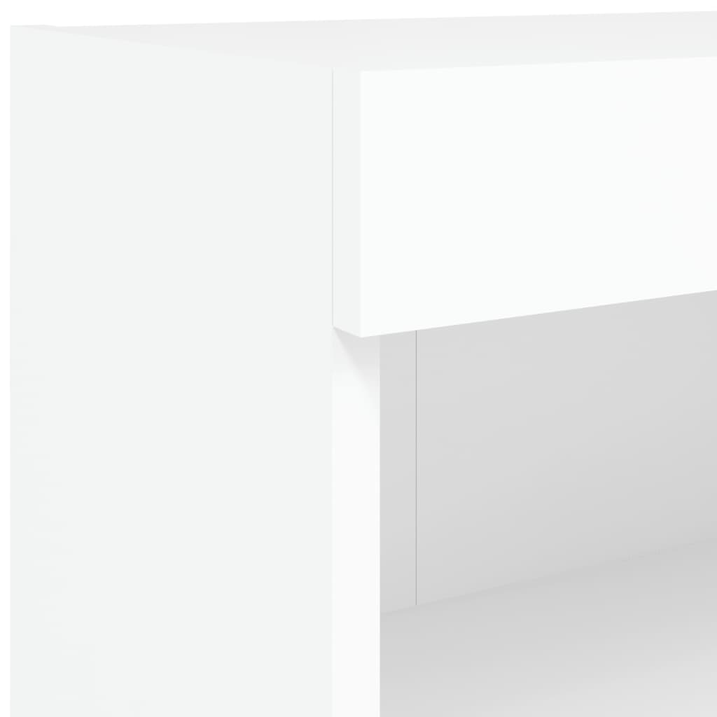 Mobili TV a Muro con LED 5pz Bianchi in Legno Multistrato | homemem39