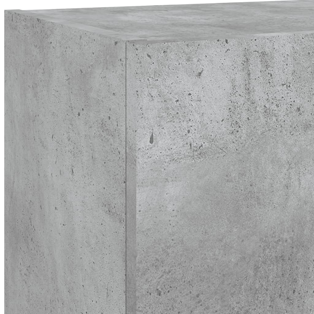 Mobili TV a Muro con LED 5pz Grigio Cemento Legno Multistrato | homemem39