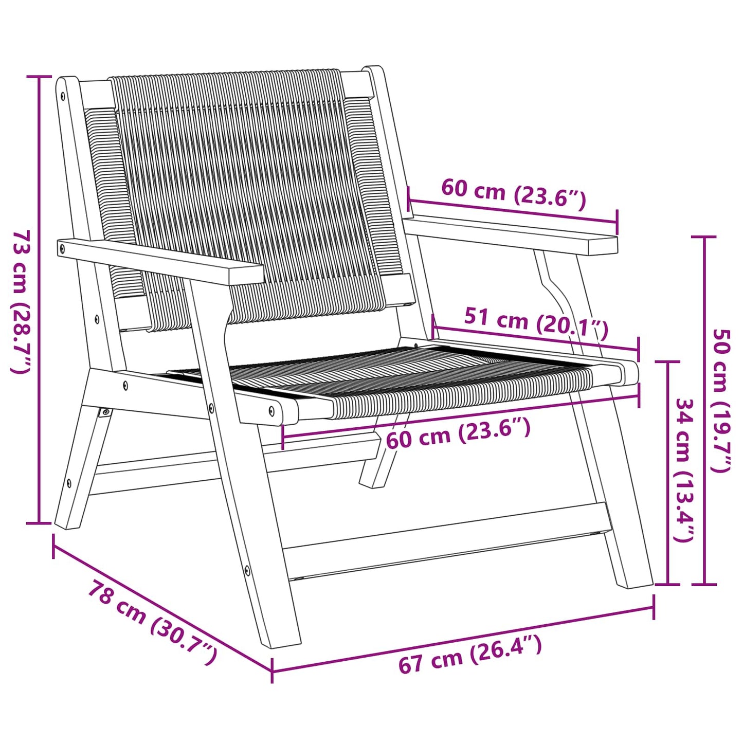Arredamento da Giardino 2 pcs Grigio 67 x 78 x 73 cm | homemem39