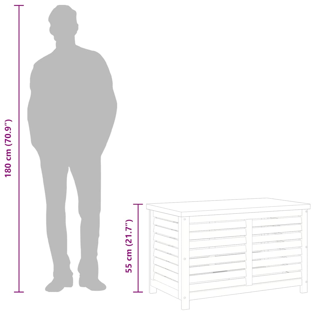 Contenitore da Giardino 90x48x55 cm Legno Massello di Eucalipto - homemem39