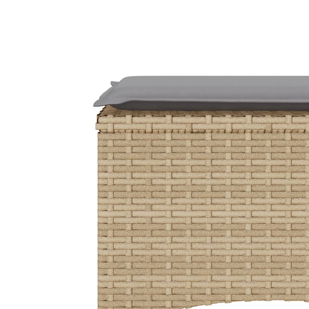 Divano Giardino 2 Posti con Tavolo e Sgabelli Beige Polyrattan | homemem39