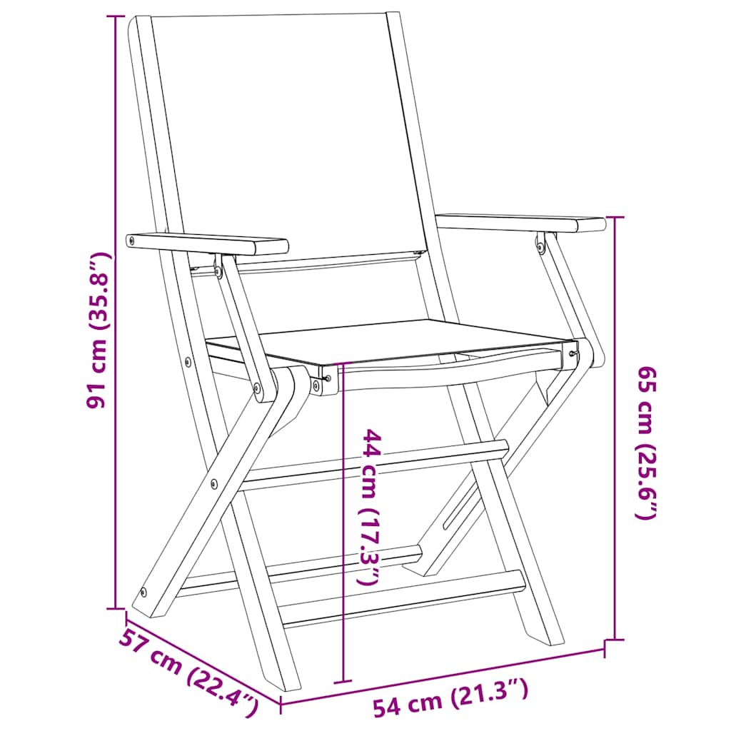 Sedie Giardino 2pz Motivo Foglia Legno Massello Acacia Tessuto | homemem39