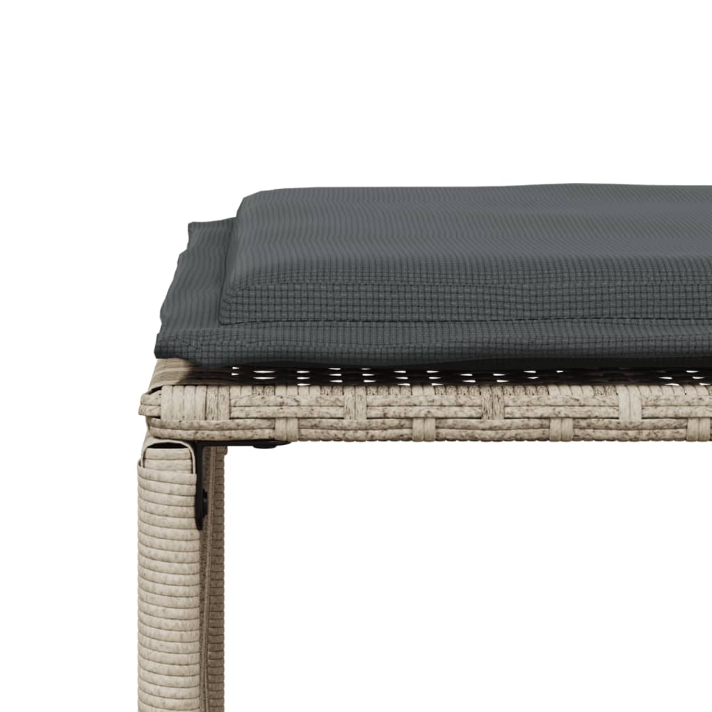 Set da Pranzo da Giardino 7 pz Cuscini Polyrattan Grigio Chiaro | homemem39
