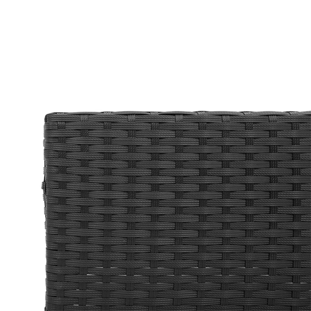 Divano da Giardino con Tavolo e Cuscini a L Nero in Polyrattan | homemem39