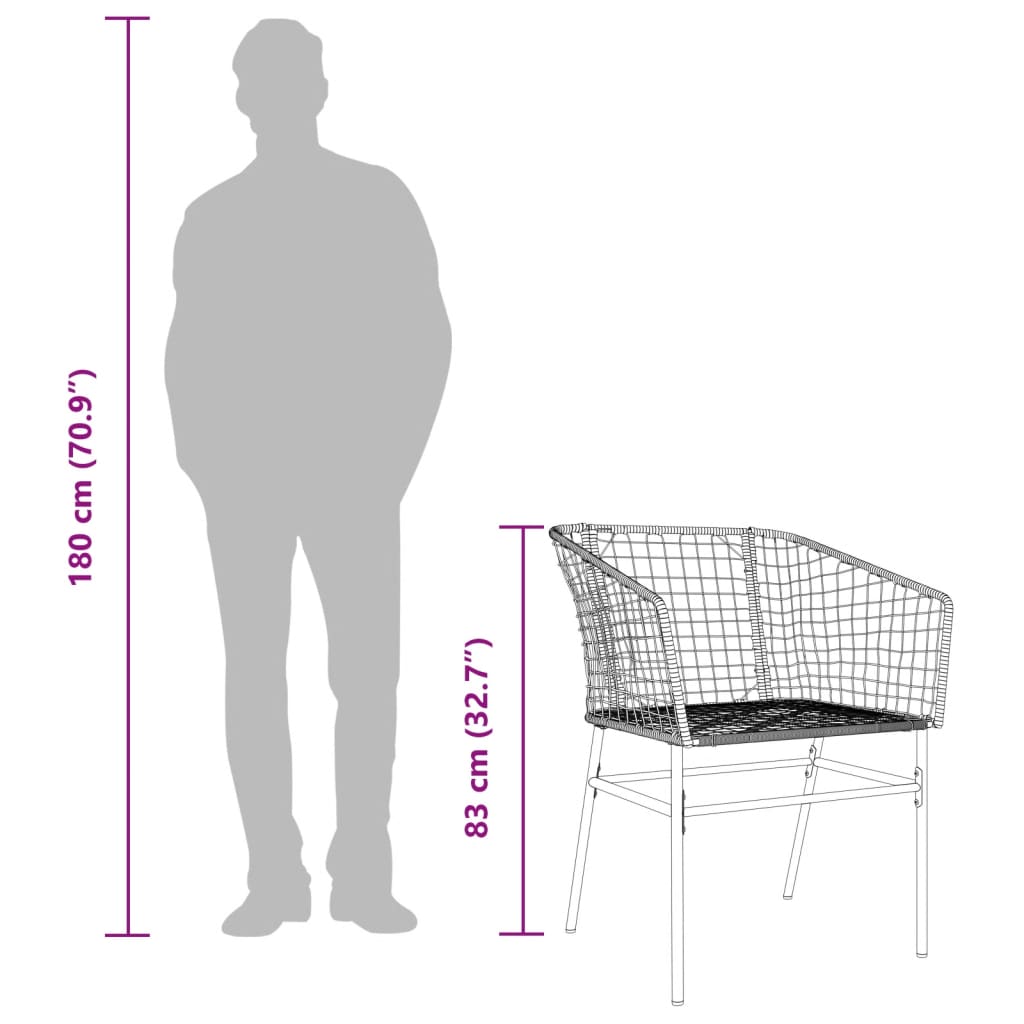 Sedie da Giardino 2 pz Marroni in Polyrattan | homemem39