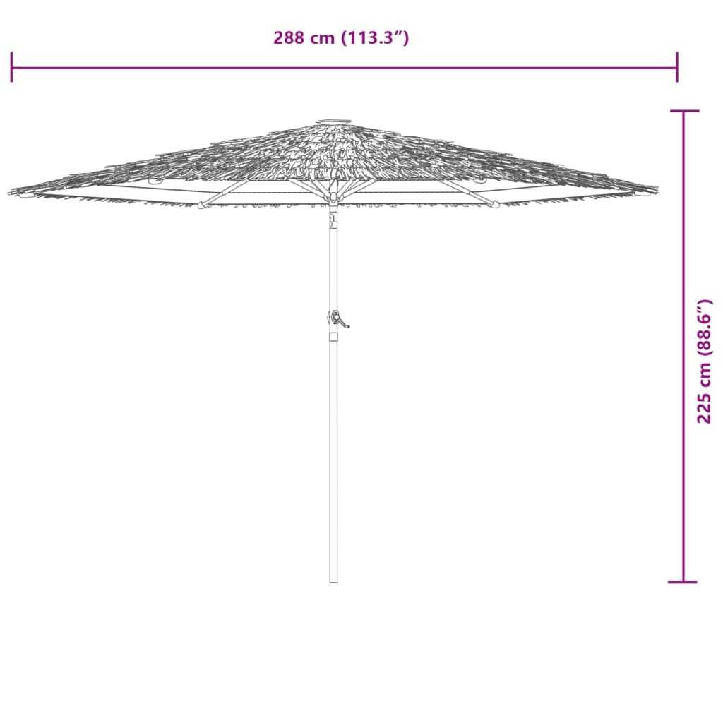 Ombrellone Giardino con Palo in Acciaio Marrone 288x288x225 cm | homemem39