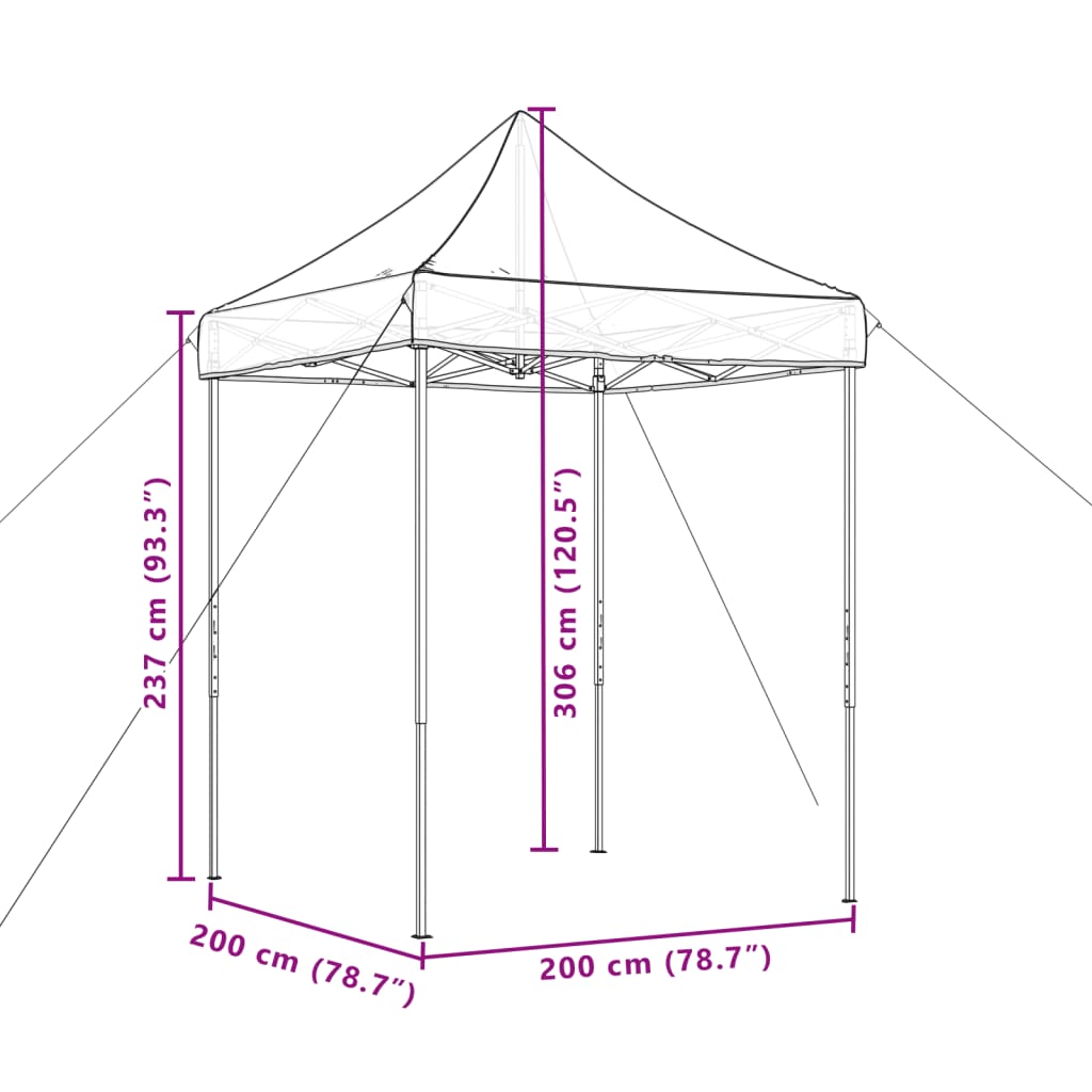 Tenda da Festa Pieghevole Pop-Up Beige 200x200x306 cm - homemem39