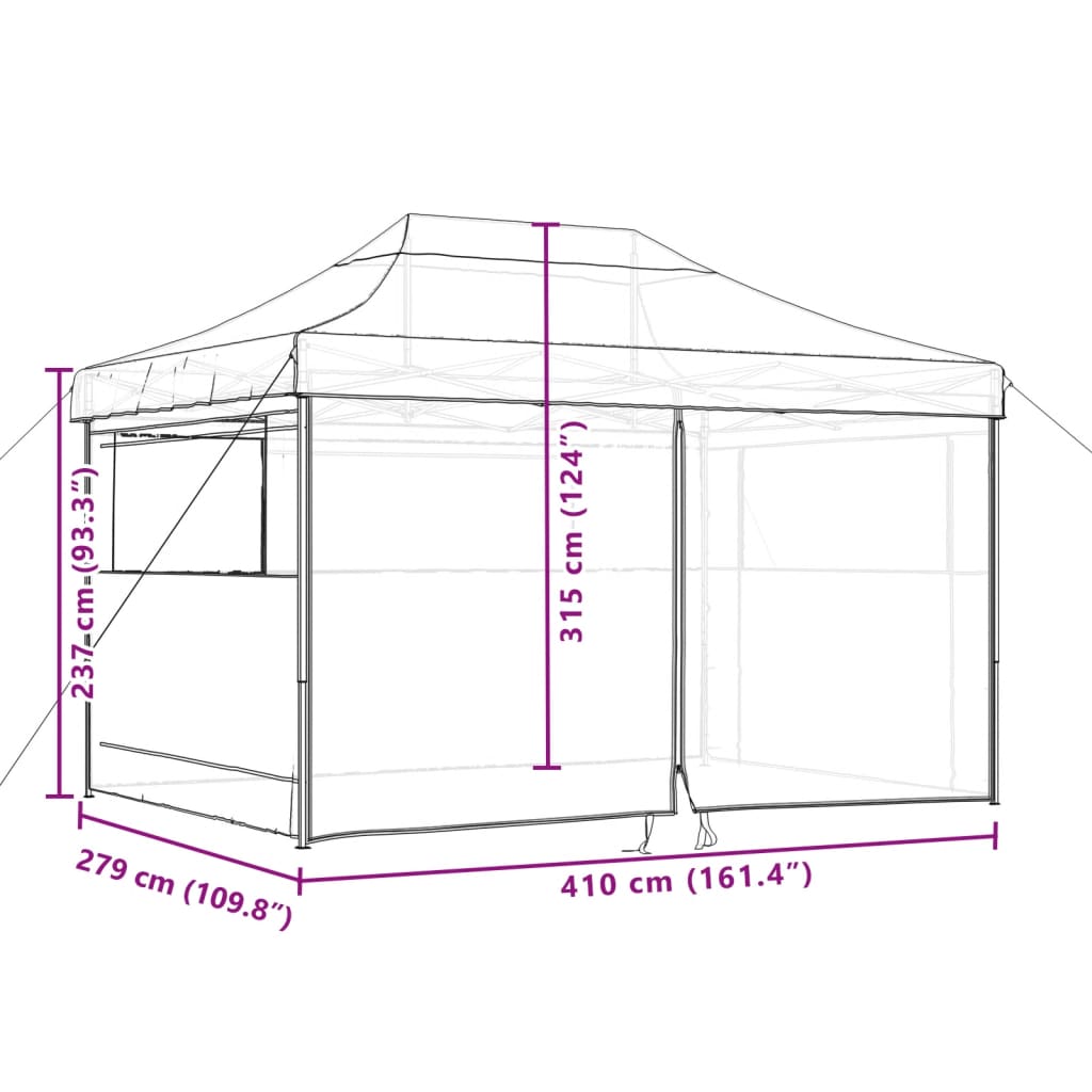 Tendone per Feste Pieghevole Pop-Up con 4 Pareti Terracotta | homemem39
