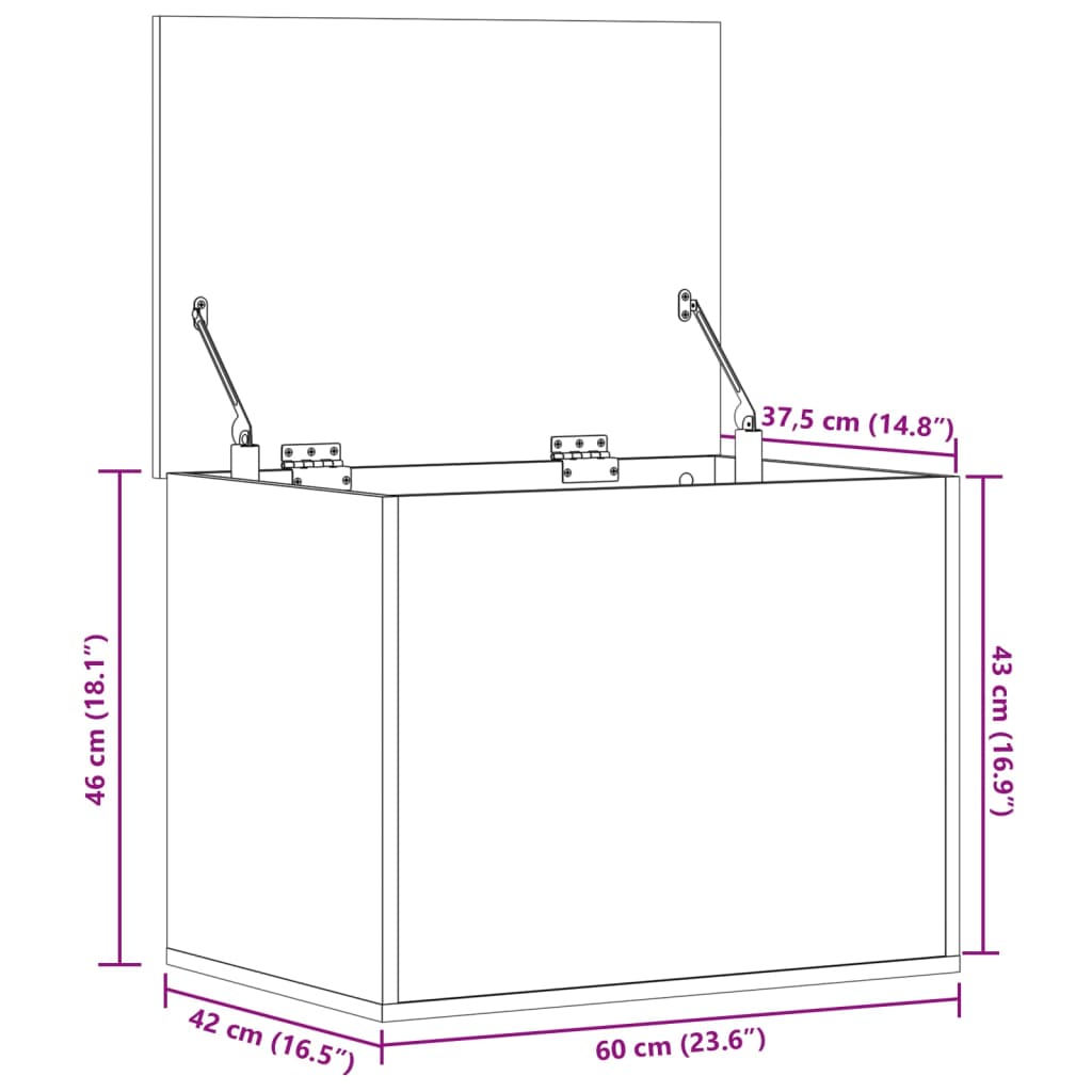 Contenitore Grigio Sonoma 60x42x46 cm Legno Multistrato | homemem39