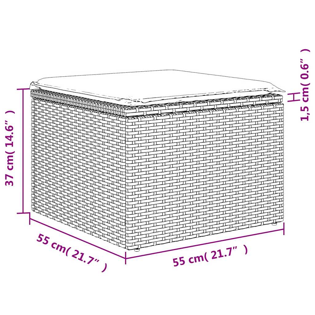 Set Divani da Giardino con Cuscini 8 pz Nero in Polyrattan | homemem39