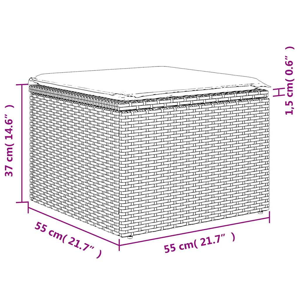Set Divani da Giardino 10pz con Cuscini in Polyrattan Nero | homemem39