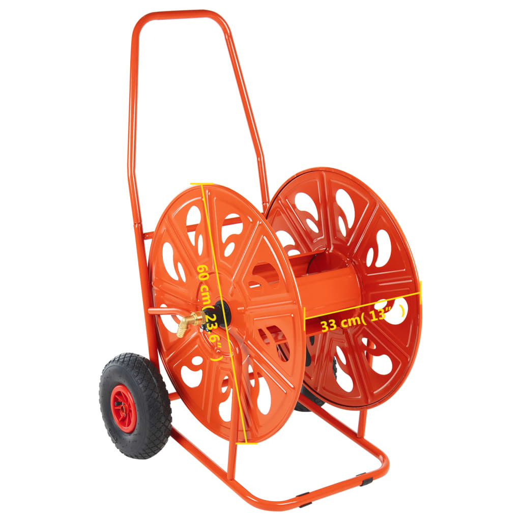 Carrello Avvolgitubo per Tubo Flessibile 140 m 3/4" in Acciaio