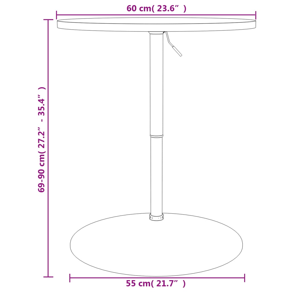 Tavolino Bar Nero 60x60x90 cm Legno Multistrato Acciaio Cromato | homemem39