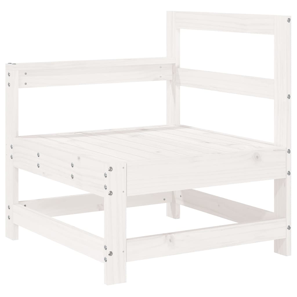 Set Divani da Giardino 7 pz Bianco in Legno Massello di Pino | homemem39