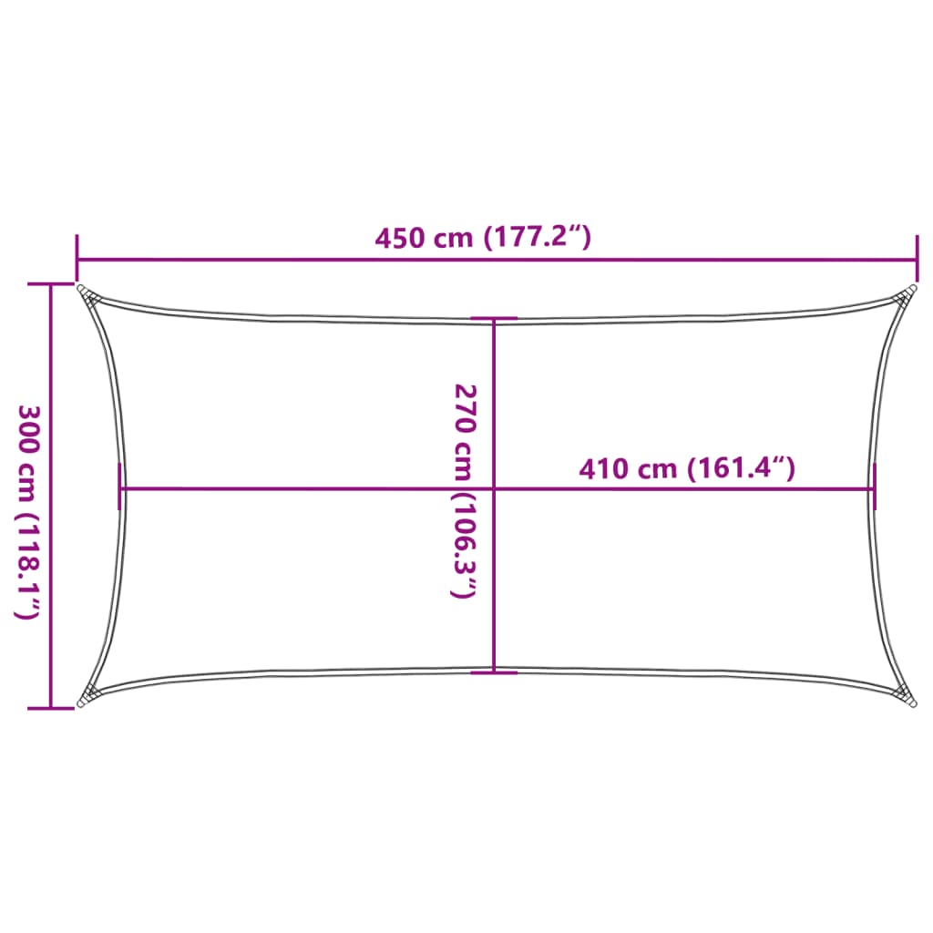 Vela Parasole 160 g/m² Rettangolare Grigio Chiaro 3x4,5 m HDPE | homemem39