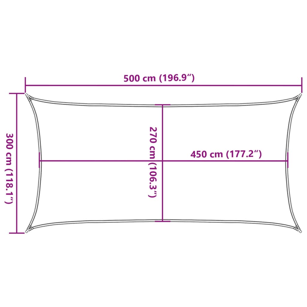 Vela Parasole 160 g/m² Rettangolare Grigio Chiaro 3x5 m in HDPE | homemem39