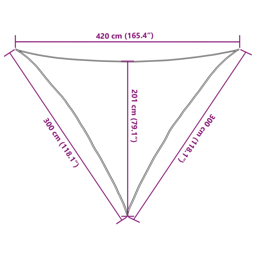Vela Parasole 160 g/m² Triangolare 3x3x4,2 m in HDPE | homemem39