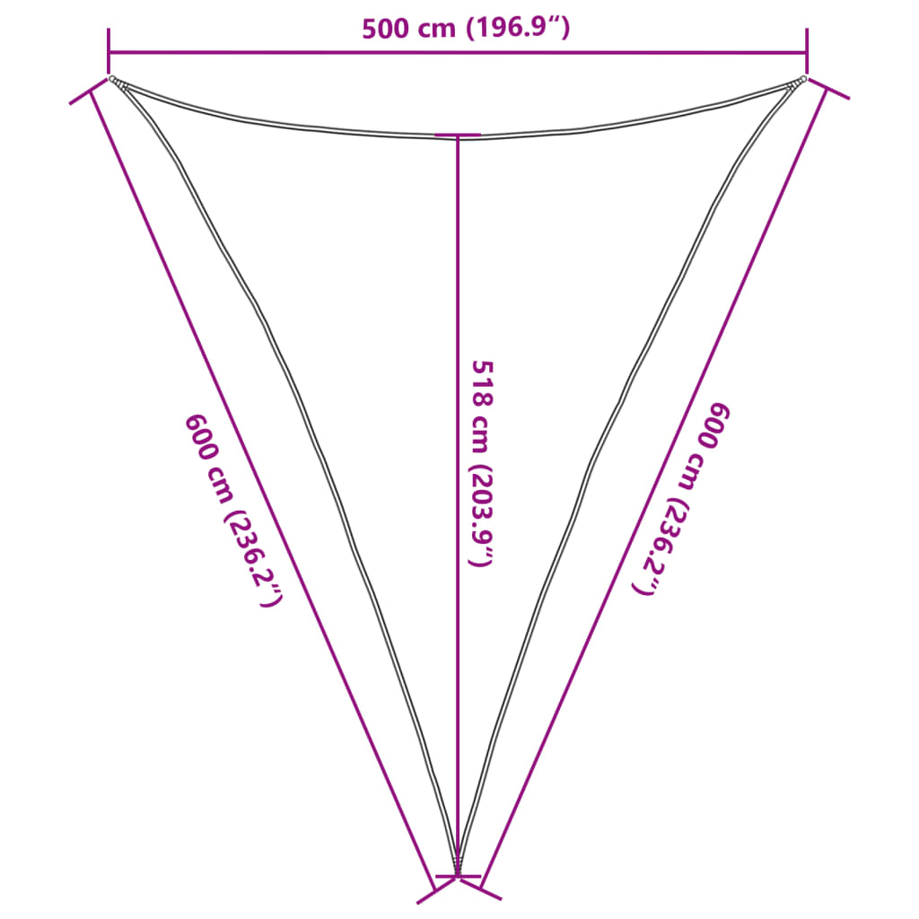 Vela Parasole 160 g/m² Triangolare 5x6x6 m in HDPE | homemem39