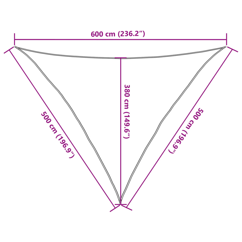 Vela Parasole 160 g/m² Triangolare 5x5x6 m in HDPE | homemem39