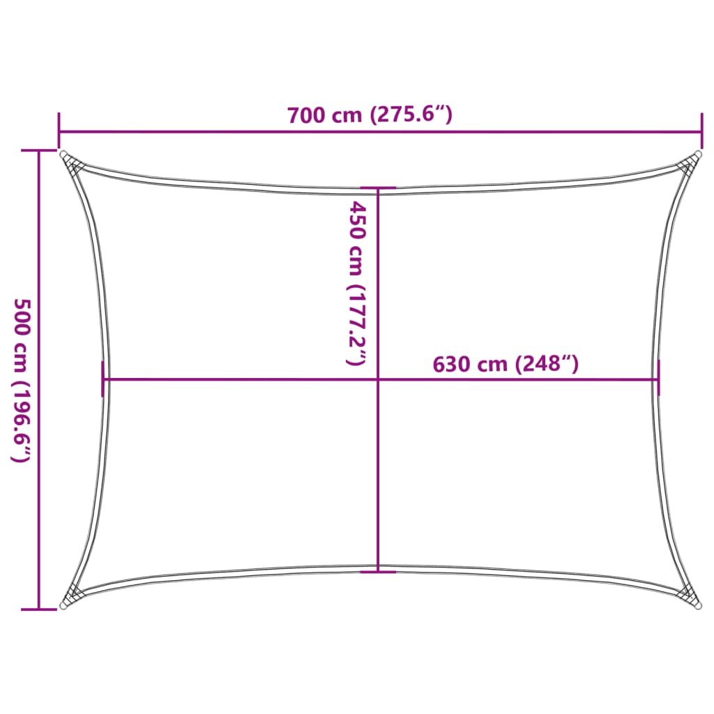 Vela Parasole 160 g/m² Rettangolare Sabbia 5x7 m in HDPE | homemem39