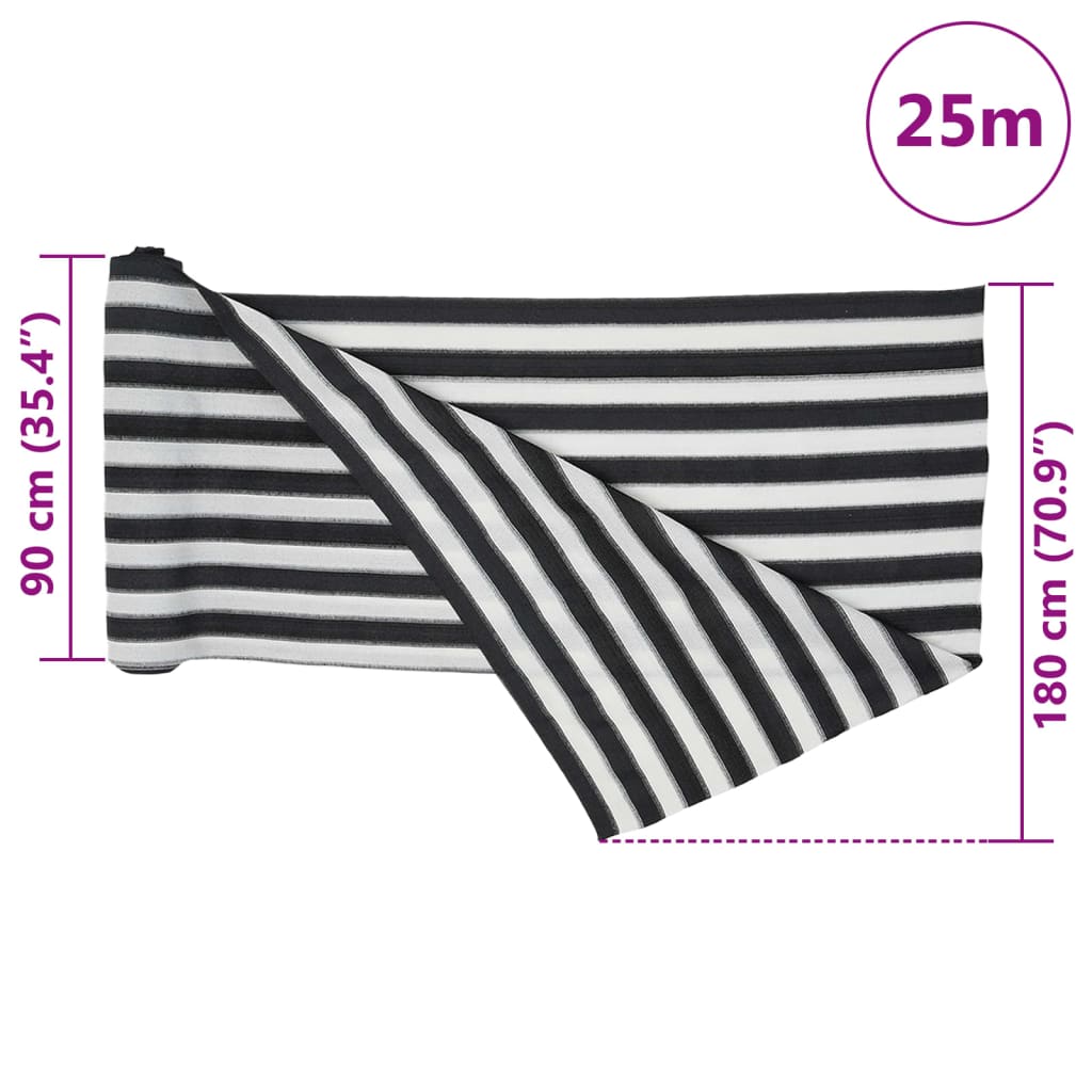 Rete per Privacy Antracite e Bianca 1,8x25 m in HDPE 75 g/m²