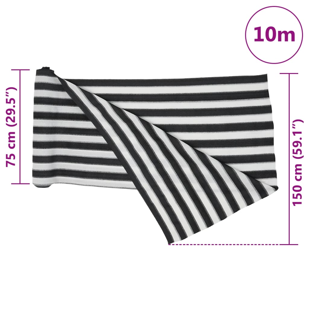 Rete per Privacy Antracite e Bianca 1,5x10 m in HDPE 195 g/m² | homemem39