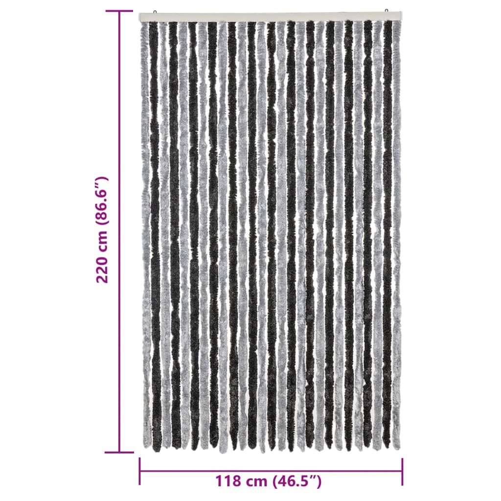 Tenda Antimosche Grigia e Nera 118x220 cm in Ciniglia | homemem39