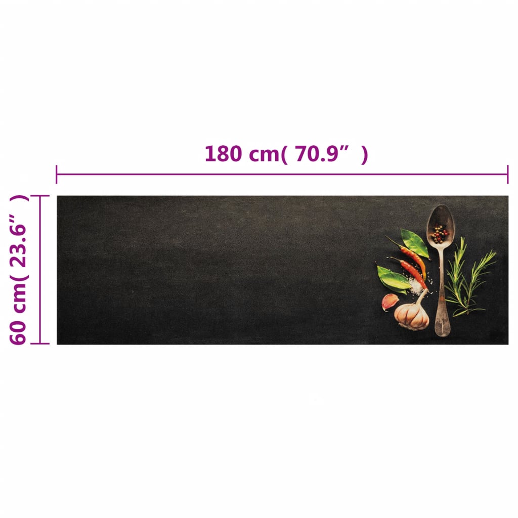 Tappeto da Cucina Lavabile Spezie 60x180 cm Velluto | homemem39