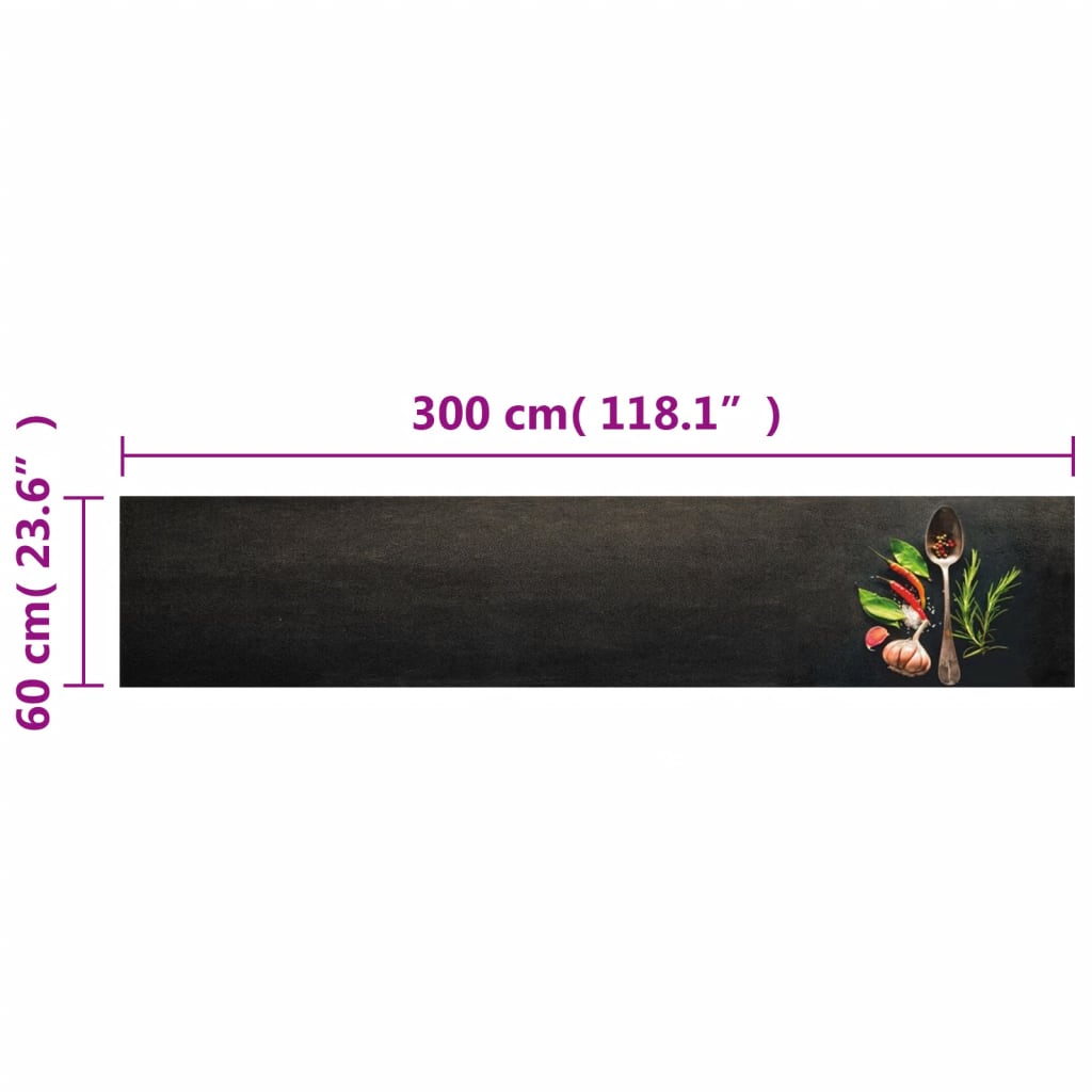 Tappeto da Cucina Lavabile Spezie 60x300 cm Velluto | homemem39