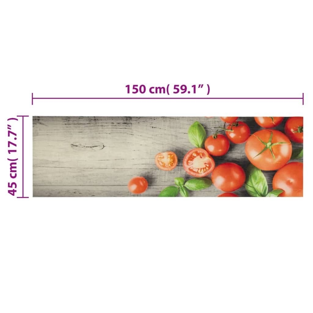 Tappeto da Cucina Lavabile Pomodori 45x150 cm in Velluto | homemem39