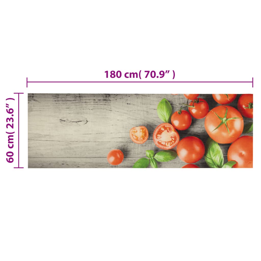 Tappeto da Cucina Lavabile Pomodori 60x180 cm in Velluto | homemem39