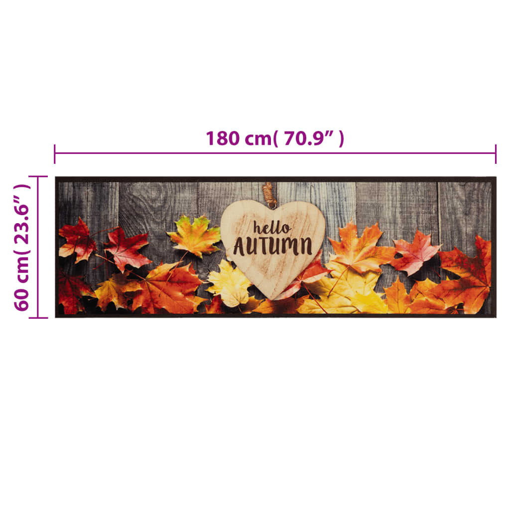 Tappeto da Cucina Lavabile Autunno 60x180 cm in Velluto | homemem39