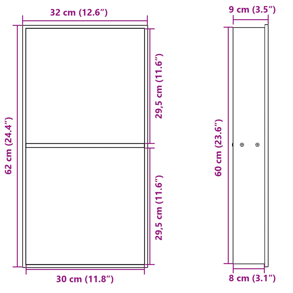 Nicchia per Doccia Oro Spazzolato 32x62x9cm in Acciaio Inox | homemem39