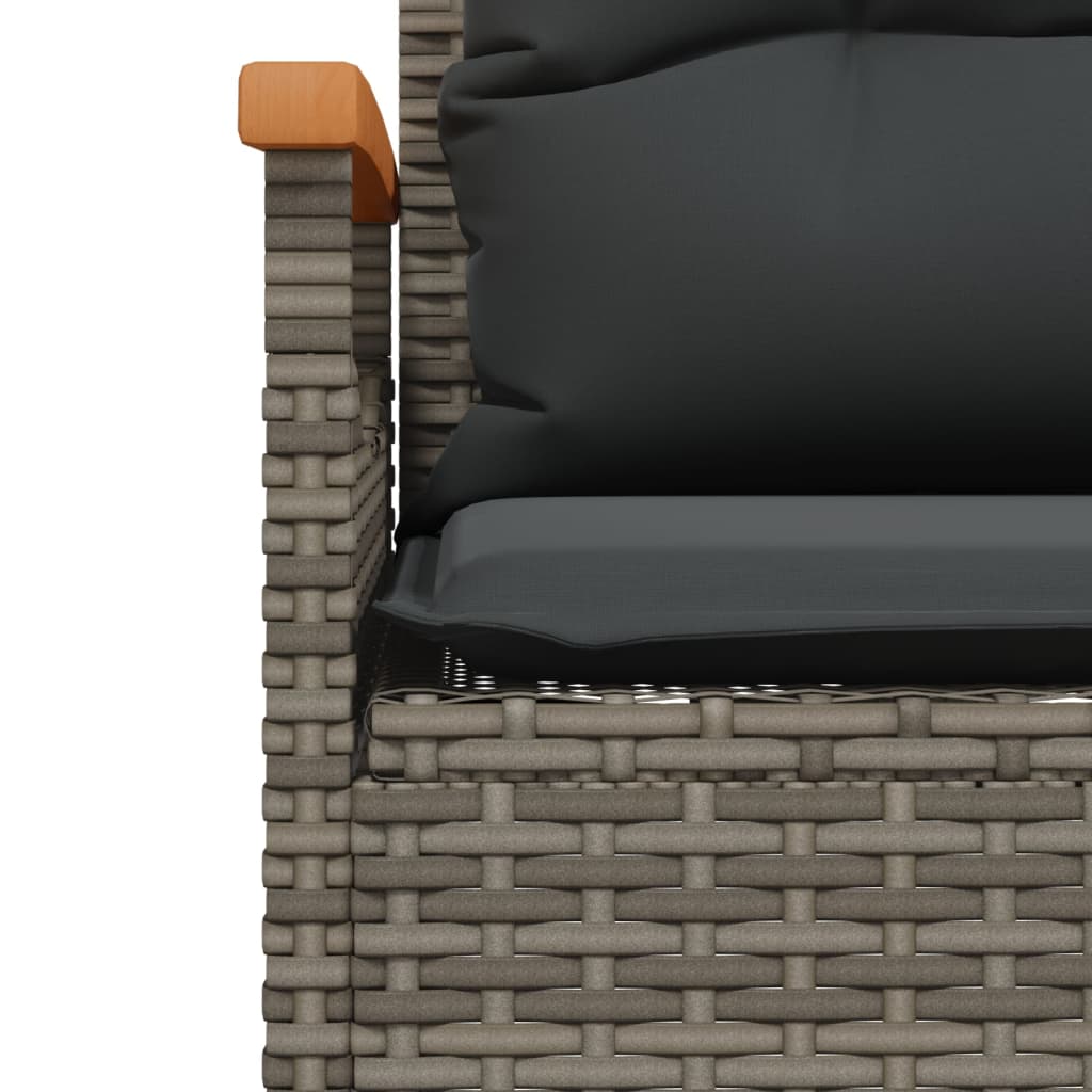 Set Divani da Giardino 4 pz con Cuscini in Polyrattan Grigio | homemem39