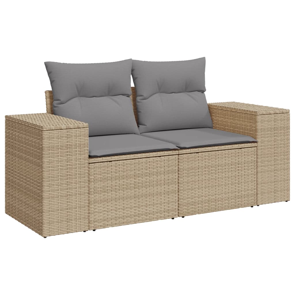 Set Divano da Giardino 4 pz con Cuscini Beige in Polyrattan | homemem39