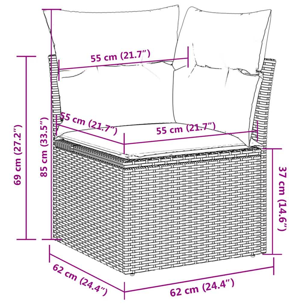 Set Divano da Giardino 5 pz con Cuscini Beige in Polyrattan | homemem39