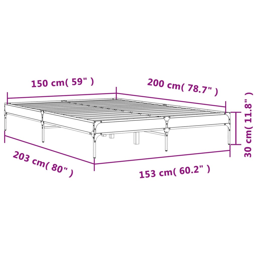 Giroletto Nero 150x200 cm in Legno Multistrato e Metallo | homemem39