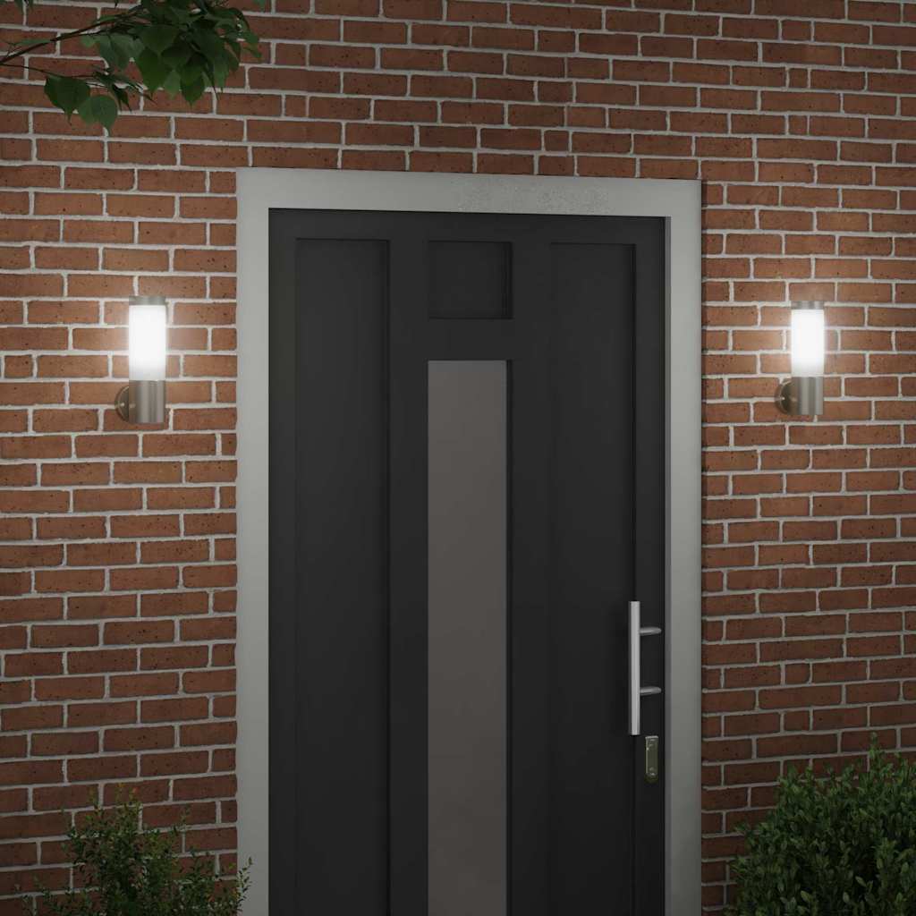 Lampada da Parete Esterna 2 pcs Argento 12 x 8,5 x 27 cm | homemem39