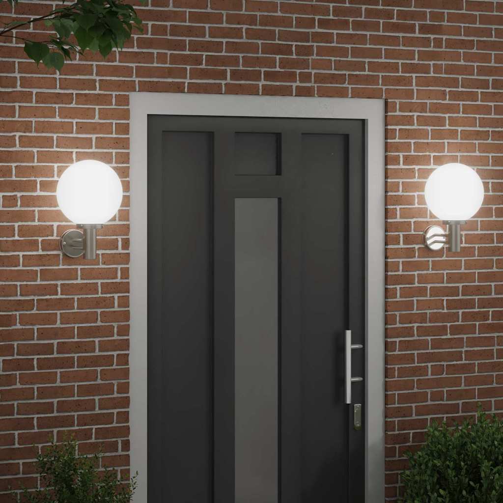 Lampada da Parete Esterna 2 pcs Argento 28 x 25 x 38 cm | homemem39