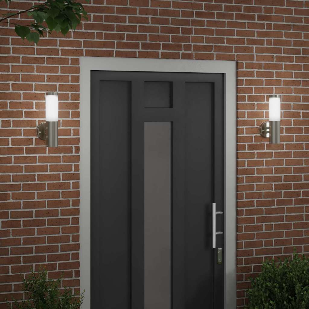 Lampada da Parete Esterna 2 pcs Argento 15 x 7,5 x 33 cm | homemem39