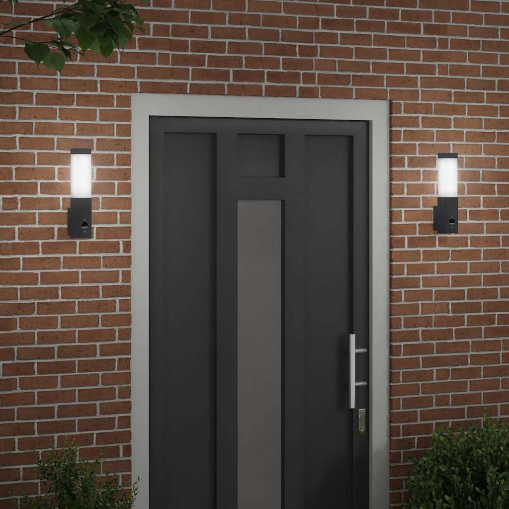Lampada da Parete Esterna 2 pcs Nero 10.5 x 6 x 33 cm | homemem39