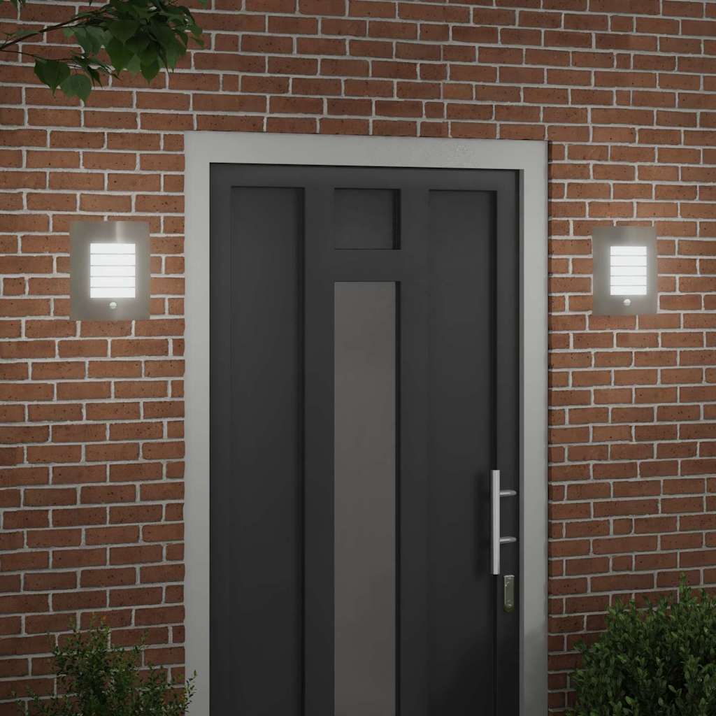 Lampada da Parete Esterna 2 pcs Argento 23.5 x 9 x 26 cm | homemem39