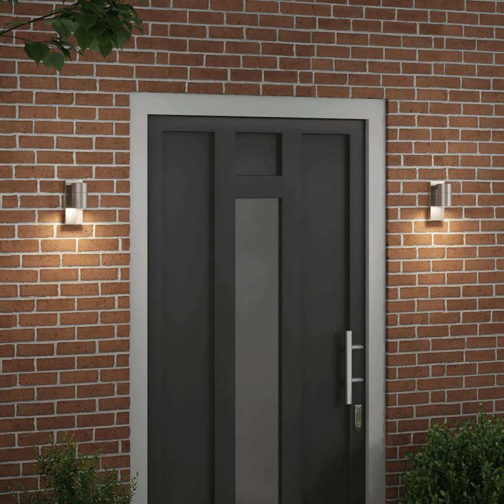 Lampada da Parete Esterna 2 pcs Argento 6,5 x 10,5 x 16 cm | homemem39