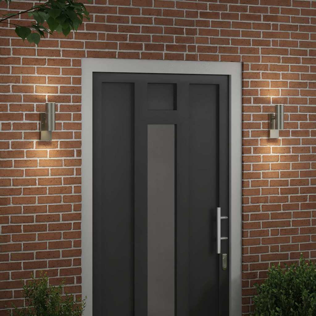 Lampada da Parete Esterna 2 pcs Argento 7 x 10 x 22 cm | homemem39