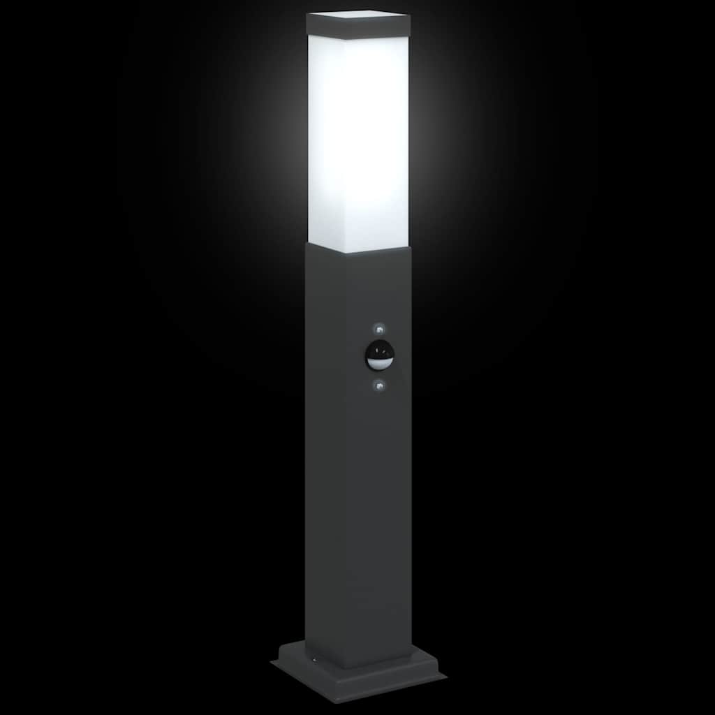 Lampada a paletto con sensore 50 cm Nera IP44