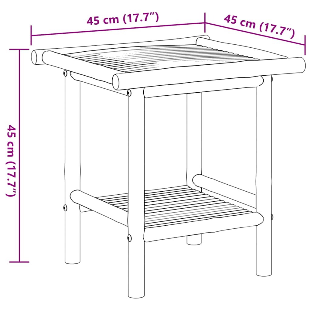 Tavolino da Salotto 45x45x45 cm in Bambù