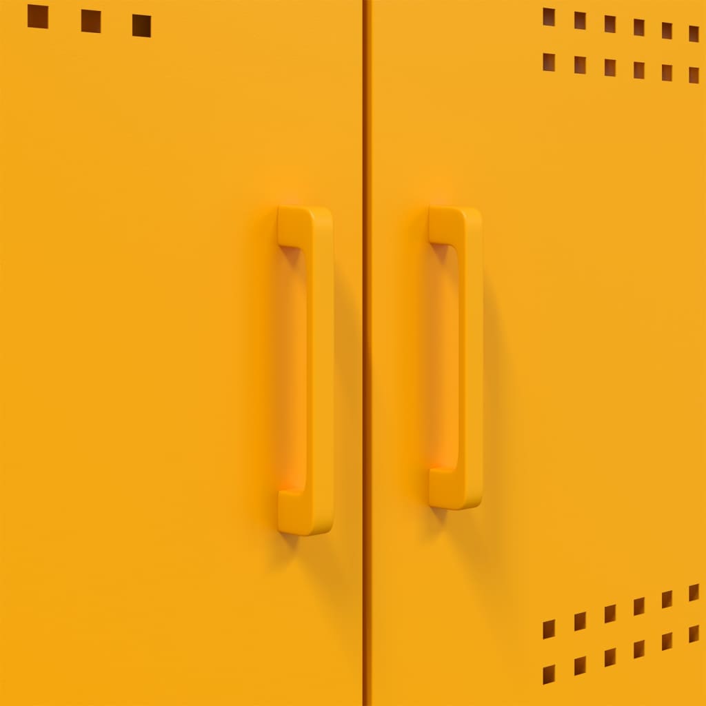 Credenza Giallo Senape 68x39x113 cm in Acciaio - homemem39