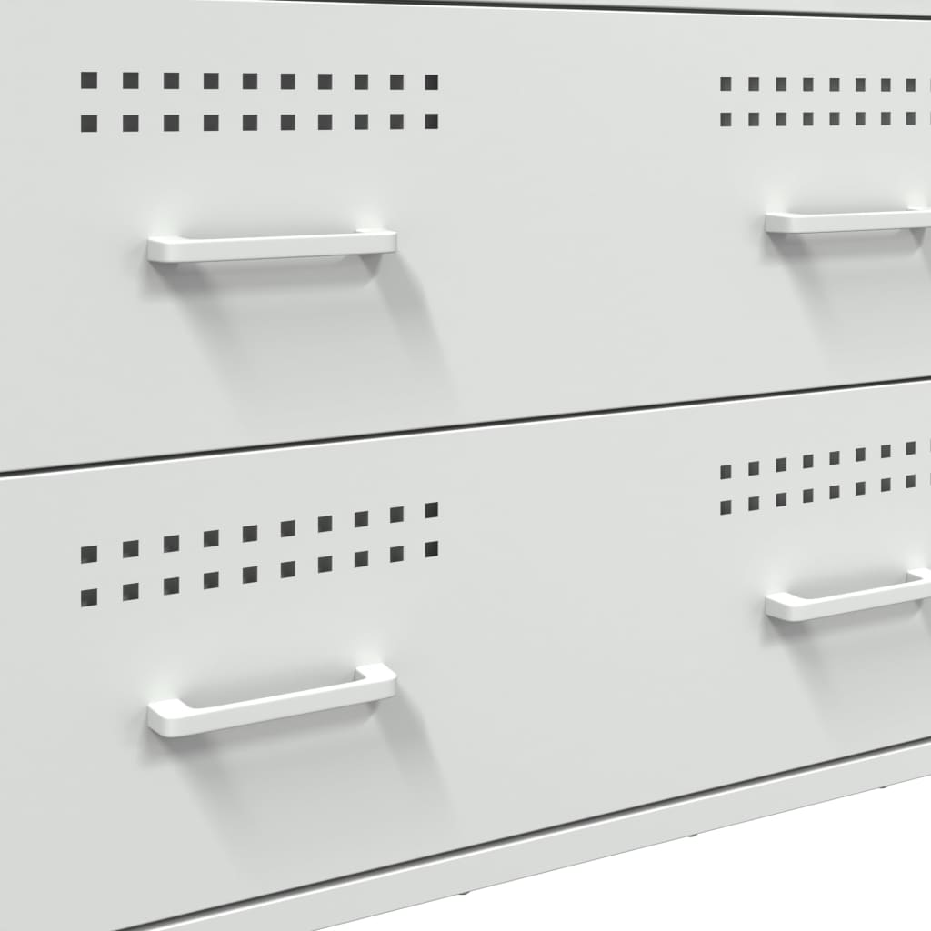 Credenza Bianca 68x39x89 cm in Acciaio | homemem39