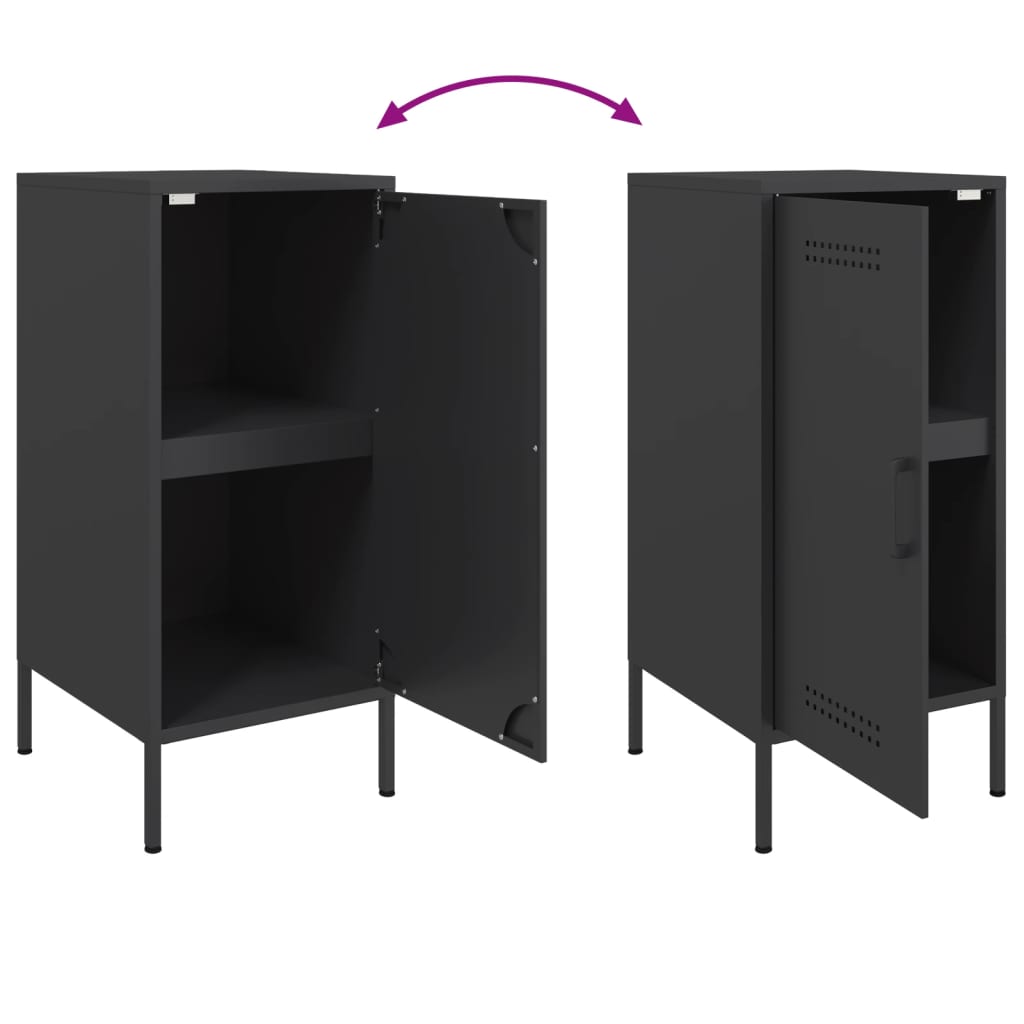 Credenze 2 pz Nere 36x39x79 cm in Acciaio