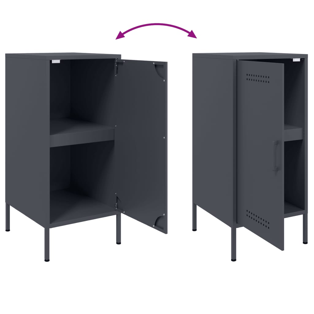 Credenza Antracite 36x39x79 cm in Acciaio